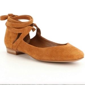 Gianni Bini Jayce Lace Up Suede Flat